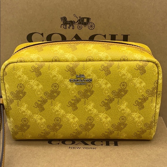 BOXY COSMETIC CASE WITH HORSE AND CARRIAGE PRINT - Picture 2 of 16